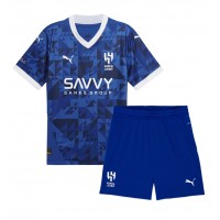 Camisa de Futebol Al-Hilal Equipamento Principal Infantil 2024-25 Manga Curta (+ Calças curtas)